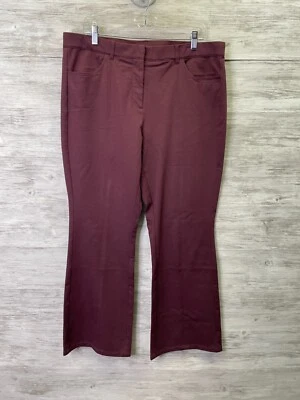 Isaac Mizrahi Live Pants 16P Petite Womens Burgundy Red Bootcut Stretch - Image 1 of 4