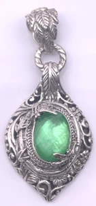 Sarda Dragonfly Green Tsavorite Quartz Pendant Sterling Silver - Picture 1 of 7