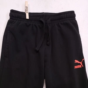 Puma Pull On Active Running Athletic Pants Youth Boys Size S Black Orange Blue - Picture 1 of 9