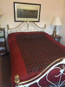 Trapunta doppia personalizzata fatta a mano cotone stampa rossa bordata con cotone rosso 62 x 91 - Foto 1 di 2