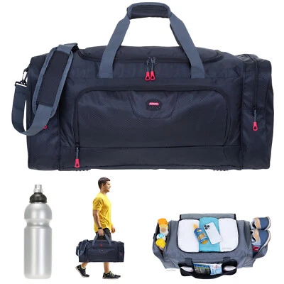 Sporttasche Herren sehr groß Trainer XL 69 cm 55 L Reisetasche 1244 Schwarz +f - Bild 1 von 4