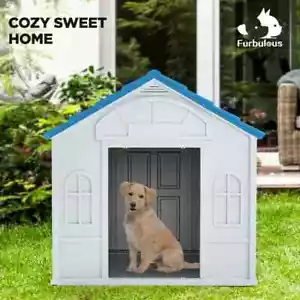 Furbulous Dog Kennel Indoor Outdoor Heavy Duty Dog House - Slate Roof Large - Picture 1 of 8