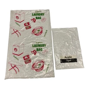 Collectable Advertising Plastic Bags Embassy Laundry + Aywon Originals Vintage - Picture 1 of 11