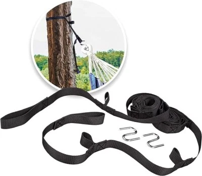Multi-Loop Suspension System w/S Hooks+Tree straps for Hammocks and Chairs Black - Image 1 of 4