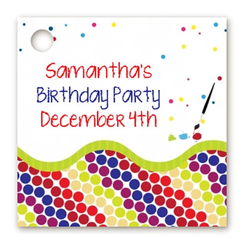 Paint Party - Personalized Birthday Party Card Stock Favor Tags - Set of 20 - Изображение 1 из 1