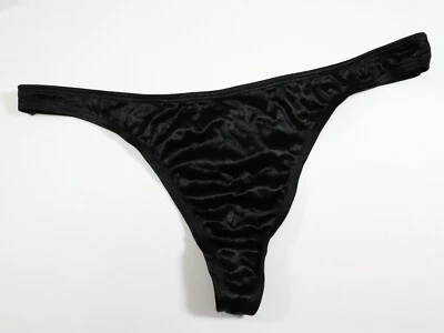 NEW Secret Treasures TRUE VTG 90s Y2K Stretch Satin Low Thong Panties XL X-LARGE - Image 1 of 4