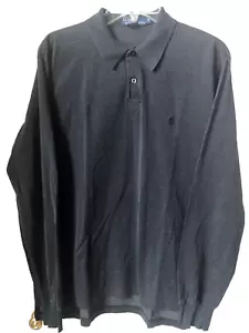 Polo Ralph Lauren Men's Long Sleeve Textured Navy Lightweight Polo Shirt Size M - Picture 1 of 8