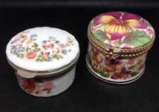 Two China Tricket Pots. Marked Aynsley And Fenton. Flower Decor. With Lid. J23