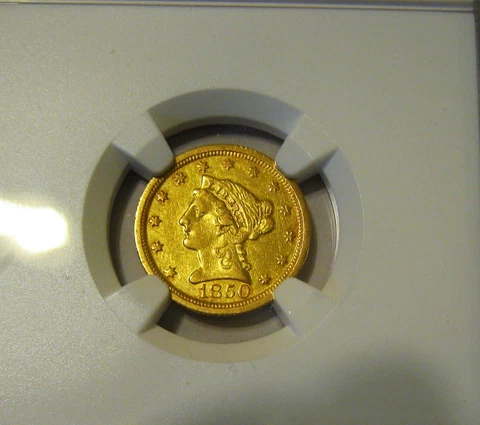 1850-O $2.50 LIBERTY HEAD QUARTER EAGLE. NGC AU DETAILS. ONLY 84,000 MINTED! Cover