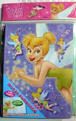 DISNEY TINKERBELL NOTEBOOK JOURNAL PRETTY PAPER - PURPLE COVER - SEALED  - Image 1 of 2