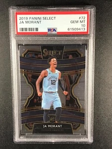 JA MORANT 2019 PANINI SELECT #72 CONCOURSE ROOKIE RC PSA 10 GEM GRIZZLIES NBA - Picture 1 of 4