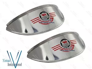 For Morris Minor Classic Car 7" Steel Headlight Lamp Peak Shade Pair @US - Bild 1 von 8