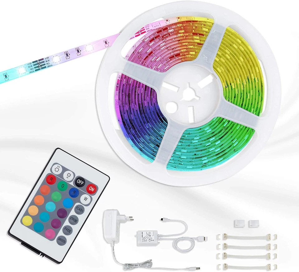 Striscia Led Rgb 12v 24w 5mt Kit Alimentatore Inte BRILONER 2267150P - Immagine 1 di 1