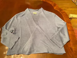 G9C United Knitwear NY Women Light Blue Cardigan XS NWOT No Buttons All Linen - Picture 1 of 3