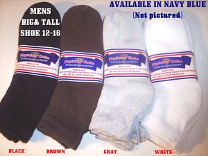 FREE SHIP 6 Pairs BIG MENS Physicians Choice Diabetic Ankle Socks 12-16  US Made - Picture 1 of 16