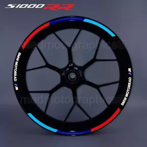 M 1000 riflettenti Decalcomanie ruote moto adesivi cerchio per BMW M1000 R RR XR - Foto 1 di 8