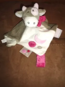 Security Blanket COW gray pink NOUKIE'S plush baby pacifier holder finder puppet - Picture 1 of 9