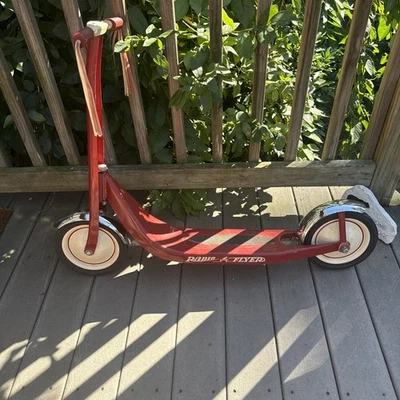 Radio Flyer Scooter Vintage Modelo # 38 "Rojo Retro" Increíble Estado Foto 1 de 4