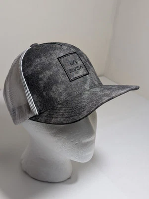 RVCA Hat Cap Snapback Gray Black Mesh Adjustable VA Logo - Image 1 of 4