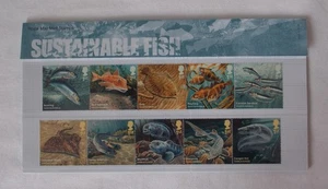ROYAL MAIL GB MINT STAMPS SUSTAINABLE FISH 499 10 FIRST CLASS STAMPS 2014 - Picture 1 of 3