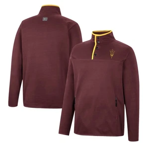Chaqueta para hombre Colisseum granate Arizona State Sun Devils rebote cuarto a presión - Imagen 1 de 3
