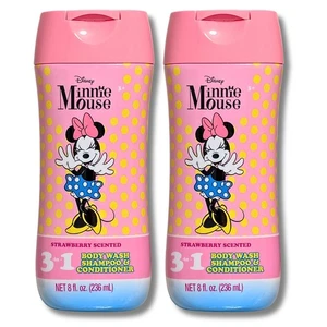 Disney Minnie Mouse Champú Acondicionador Perfumado Fresa 3 en 1 Jabón Corporal Paquete de 2 - Imagen 1 de 4