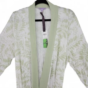 Accappatoio donna bambù Hale Bob XL NUOVO CON ETICHETTE verde bianco stampa pigiama salotto - Foto 1 di 4