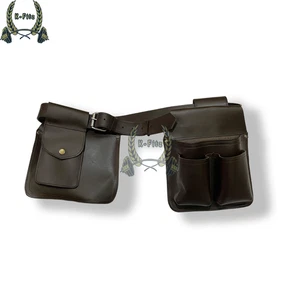 Handmade Full-Grain Leather Carpenter Tool Belt: Cross-Shoulder Harness - Picture 1 of 14