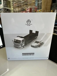 H300 FLATBED TRANSPORT TRAILER MERCEDES & FIGURE IWRACING 1/64 BY TIME MICRO TM - Picture 1 of 12