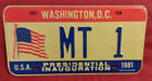 1981 DISTRICT OF COLUMBIA MT-1 MONTANA INAUGURAL LICENSE PLATE
