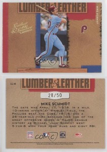 2005 Donruss Leather & Lumber Lumber & Leather Gold /50 Mike Schmidt #LL-18 HOF