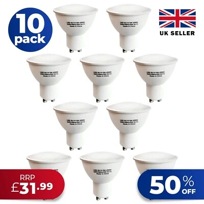 10 x 5W GU10 SMD LED Energy Saving ♻️ Light Bulbs Spotlight Lamps Cool Light. - Image 1 of 4