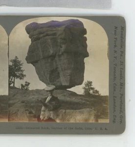 Balancing Rock Garden of Gods CO Colorado USA Keystone Stereoview - Picture 1 of 2