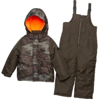 CARTER'S Big Boys 8 Olive Camo 2-Pc Insulated Hooded Snowsuit NWT $120 - Image 1 of 4