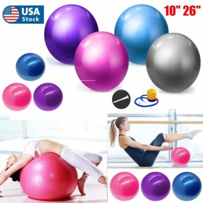 10" 26" Exercise Ball Fitness Pilates Stability Balance Yoga Workout Anti Burst - Image 1 of 4