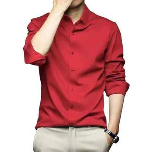 DEELMO Herren stilvolles festes Satin Freizeithemd für Männer volle Ärmel | Poly Satin 1 - Bild 1 von 36