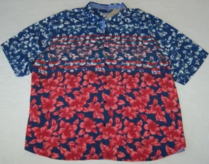 NWT Tommy Bahama $148 Blue Allure VERACRUZ CAY FLORAL Camp Shirt Men 3XB Pink - Picture 1 of 7
