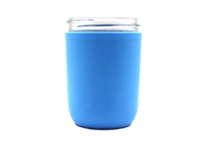 16oz BLUE Silicone Koozie, For A Wide Mouth Pint Mason Jar, Dishwash (no Jar) - Picture 1 of 2
