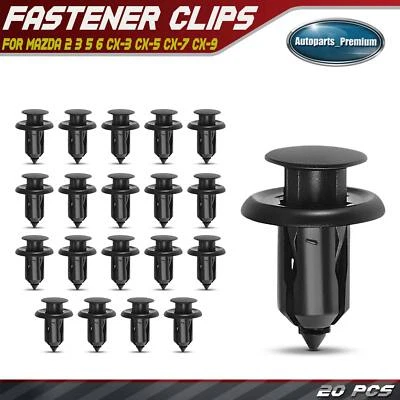 Cubierta de parachoques de nailon de 10 mm 20 piezas y clips de retención contra salpicaduras tipo empuje para Mazda Foto 1 de 4