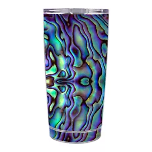 Skin Decal for Ozark Trail 20 oz Rambler Tumbler / Abalone Sea Shell Green Blue - Picture 1 of 1