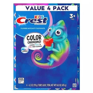 Kids Crest Advanced Color Changing Zahnpasta, Erdbeere, 119 g (4er Pack) - Bild 1 von 12
