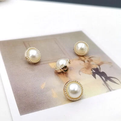 20X DIY Faux Pearl Shank Buttons Plastic for Garment Sewing Craft Decor Buttons - Image 1 of 4