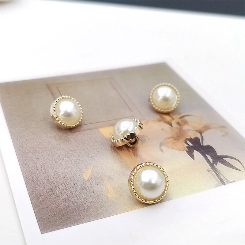 20x Faux Pearl Shank Buttons Plastic for Garments DIY Sewing Craft Decor Luxury - Image 1 of 4