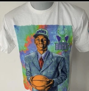Mitchell & Ness Ray Allen White Milwaukee Bucks Hardwood Classics. Size Medium - Picture 1 of 6
