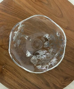 Vintage Silver City Glass Company Silver Overlay Flanders Poppy Candy/Nut Dish - Picture 1 of 11