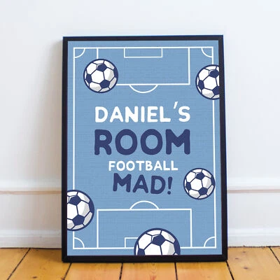 RED OCEAN PERSONALISED Boys Birthday Gift Football Bedroom Wall Print Gift For Son Brother