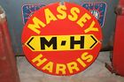 Large Massey Harris Farm Tractor 30" Heavy Metal Porcelain Gas Oil Sign