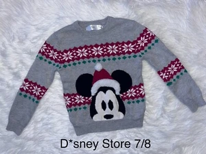 Disney Store Mickey Mouse Holiday Fairisle Sweater Size 7/8 - Picture 1 of 4