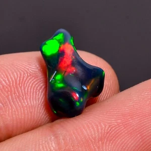 Ópalo etíope negro pulido áspero forma libre piedra preciosa 3,40 quilates 15X10X6 mm - Imagen 1 de 3