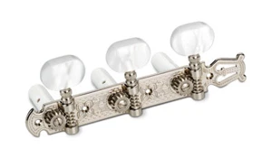 Schaller Germany 3x3 Classic Lyra Classical Guitar Tuners - Nickel/Pearl - Picture 1 of 2